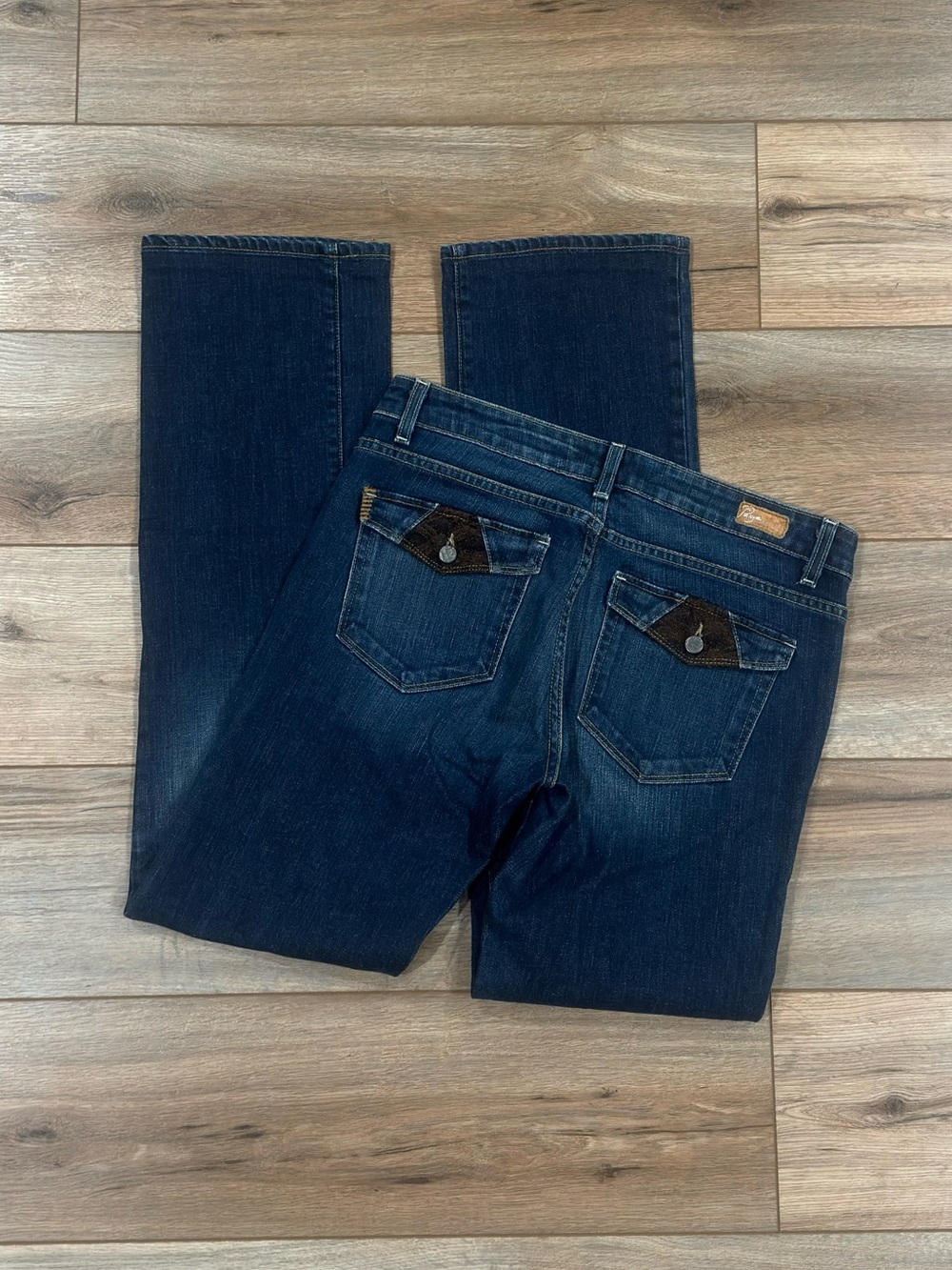 PAIGE Vintage 2000s Y2k Boho Faded Dark Wash Low-rise Bootcut Jeans | Size 30